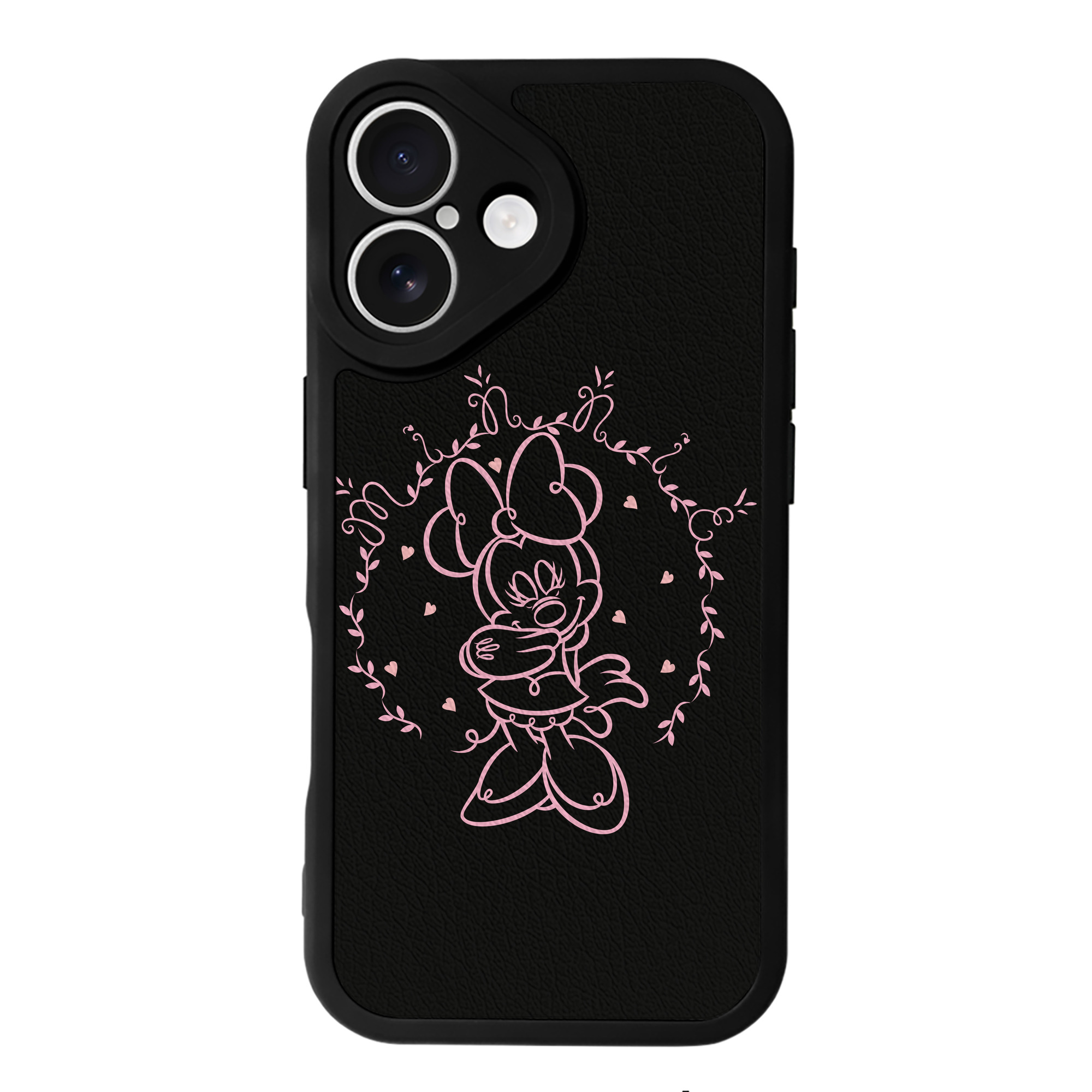 （画像用） ミッキーマウス Mickey Mouse 【iPhone 16シリーズ対応】シリコンスマホケース（レザー調） 材質：シリコン